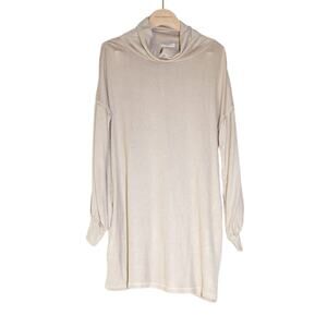 New In - Oversized Cowl Neck Long Sleeve Knit Sweater Dress in Mauve Pink / S